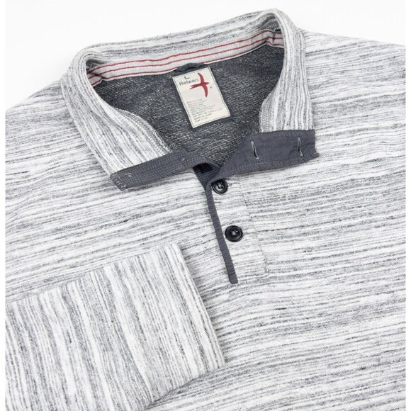 Relwen Pullover Henley Collar Sweater Men's Large Cotton Blend Sweatshirt Gray - Picture 1 of 10